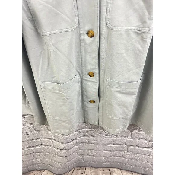 J. Jill Garment-Dyed Anorak Jacket Light Blustone Blue 2X NWT Shacket - Picture 5 of 14